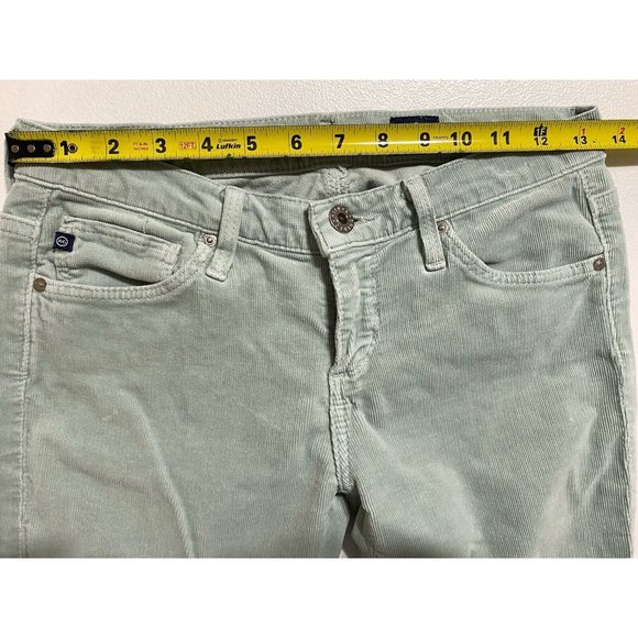 AG Adriano Goldschmied The Stevie Slim Straight Corduroy Pants Womens 25R Green - Picture 6 of 10